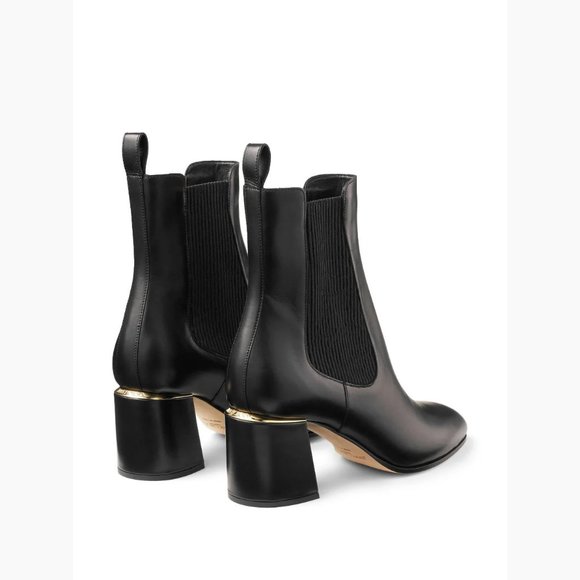 NEW Jimmy Choo Size 41 EU (10 US) Thessaly Calfskin Chelsea Ankle Boots - Black - Picture 3 of 6